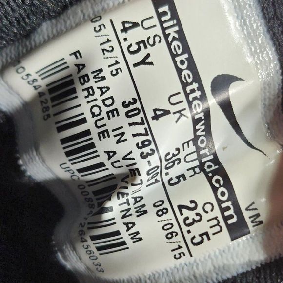 Nike Air Max 90 GS Triple BlackSneaker Boy's Kids Size 4.5y Women's 6 - Picture 5 of 8